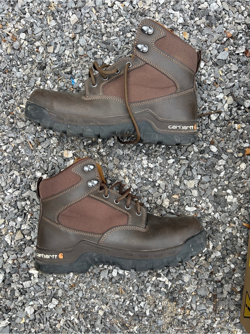 Carhartt Men's CMF6284 6" Leather Soft Toe Work Boots Brown Size 10 M ASTM EH